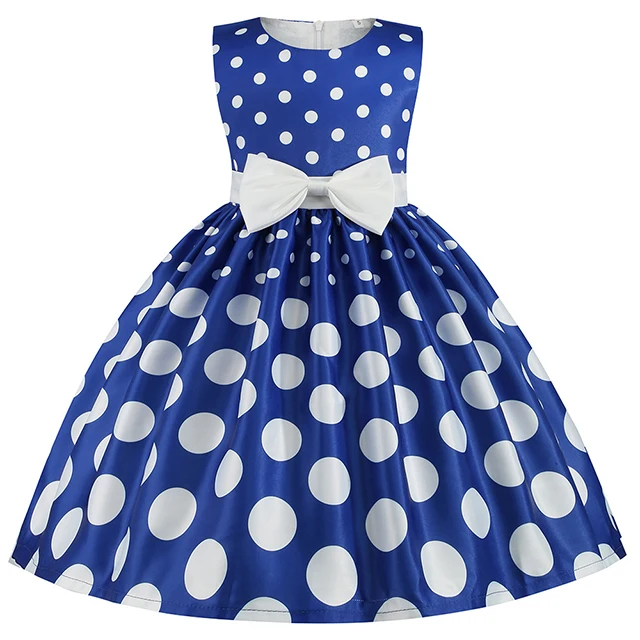 Elegant Girl Princess Dress Dots Bow 2021 Children Christmas Performance Show Costume Kids Dresses For Girls 2 4 8 10 Years - Image 15