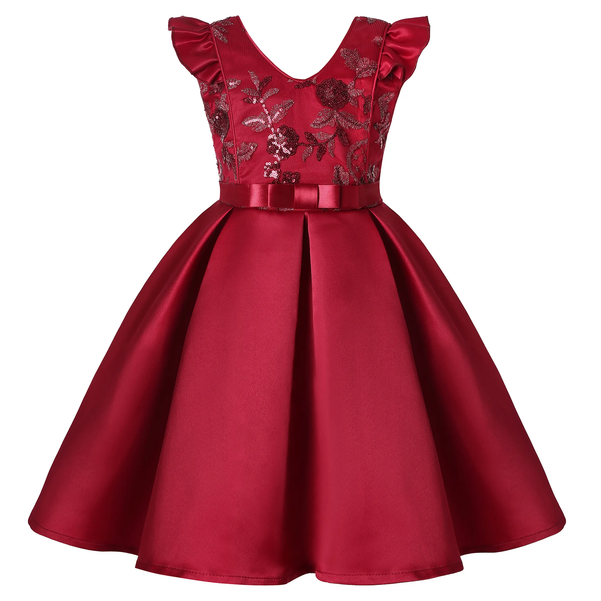 HETISO Girls Sequined Dresses for Christmas Kids Princess Satin Party Gown Child Birthday Striped Costume 2 to 8 10 Years - Image 8