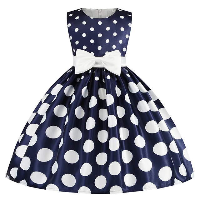 Elegant Girl Princess Dress Dots Bow 2021 Children Christmas Performance Show Costume Kids Dresses For Girls 2 4 8 10 Years - Image 7