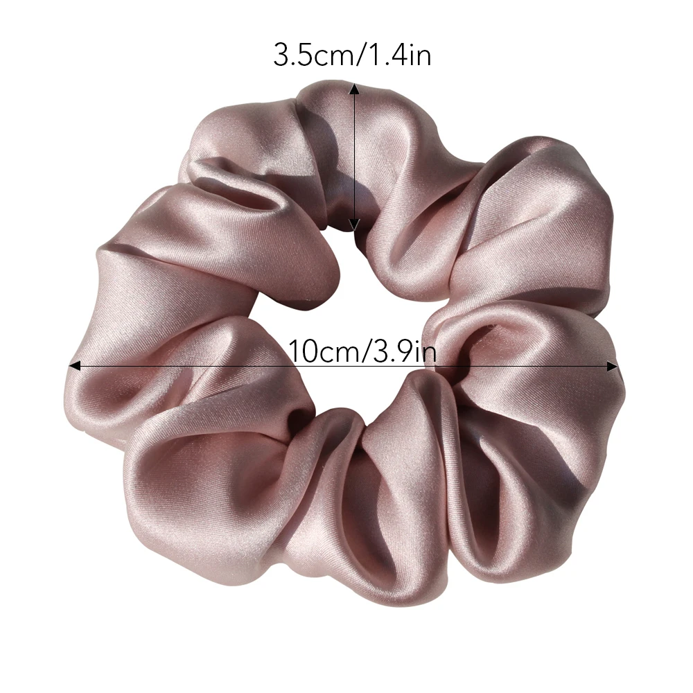 100% Pure Mulberry Silk Large Scrunchies Rubber Bands Hair Ties Gum Elastics Ponytail Holders for Women Girls 19 Momme 3.5CM - Image 6