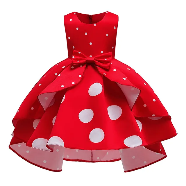 Elegant Girl Princess Dress Dots Bow 2021 Children Christmas Performance Show Costume Kids Dresses For Girls 2 4 8 10 Years - Image 14