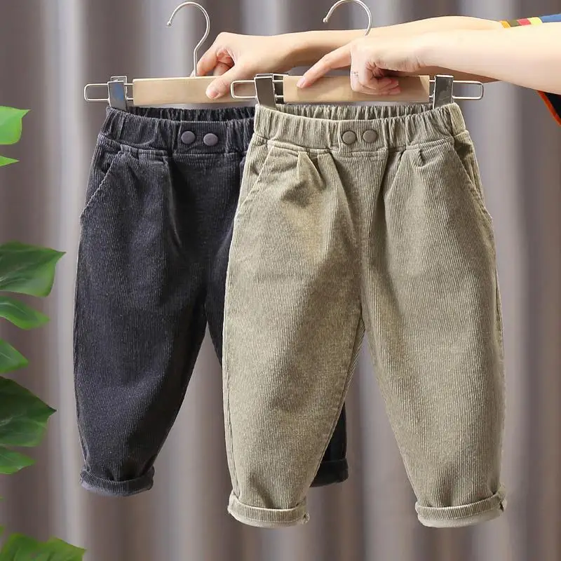 Boys' pants 2022 Spring and Autumn Baby autumn Clothes boys' Autumn pants Fashion Children's Cool Corduroy Casual pants - Image 2