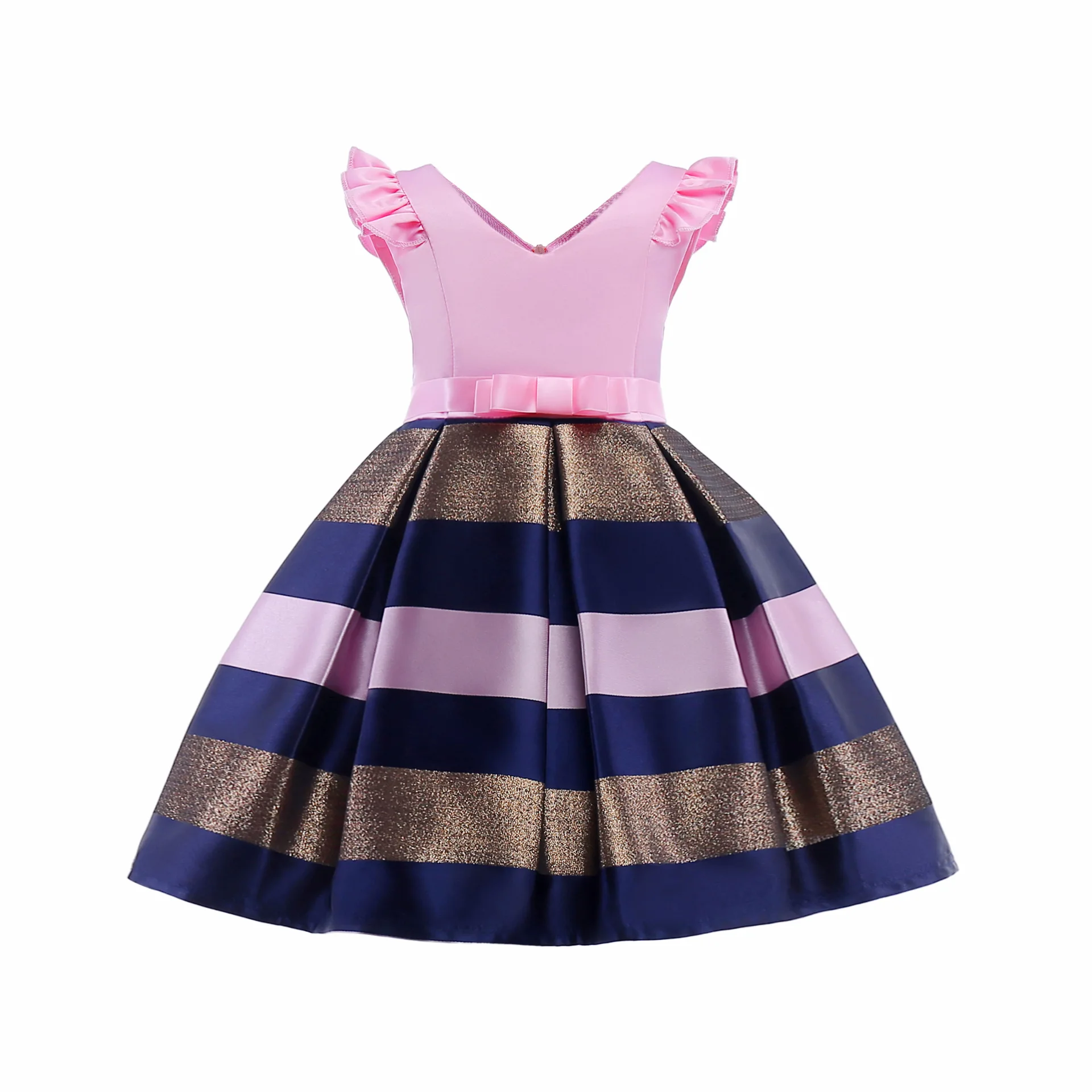 HETISO Girls Sequined Dresses for Christmas Kids Princess Satin Party Gown Child Birthday Striped Costume 2 to 8 10 Years - Image 4