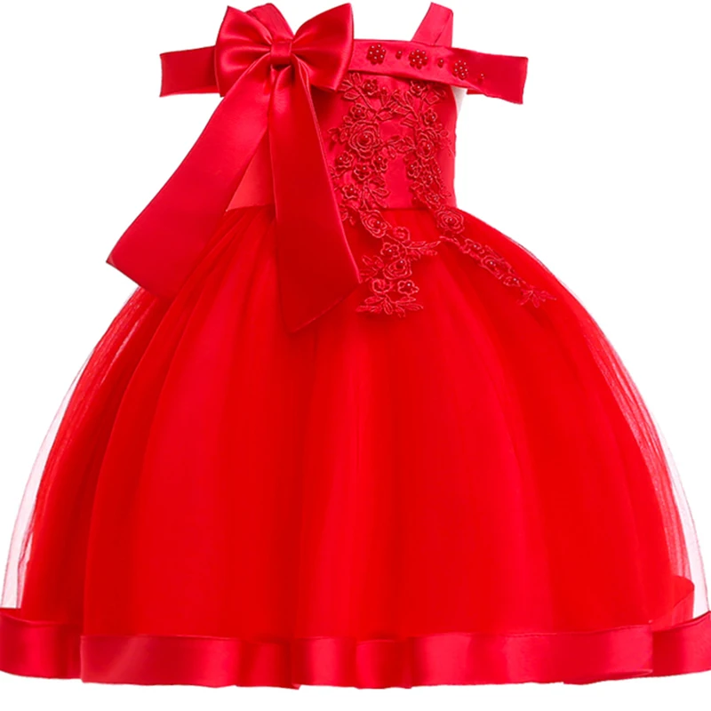 Elegant Girl Princess Dress Dots Bow 2021 Children Christmas Performance Show Costume Kids Dresses For Girls 2 4 8 10 Years - Image 4