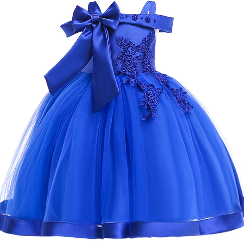Elegant Girl Princess Dress Dots Bow 2021 Children Christmas Performance Show Costume Kids Dresses For Girls 2 4 8 10 Years - Image 3