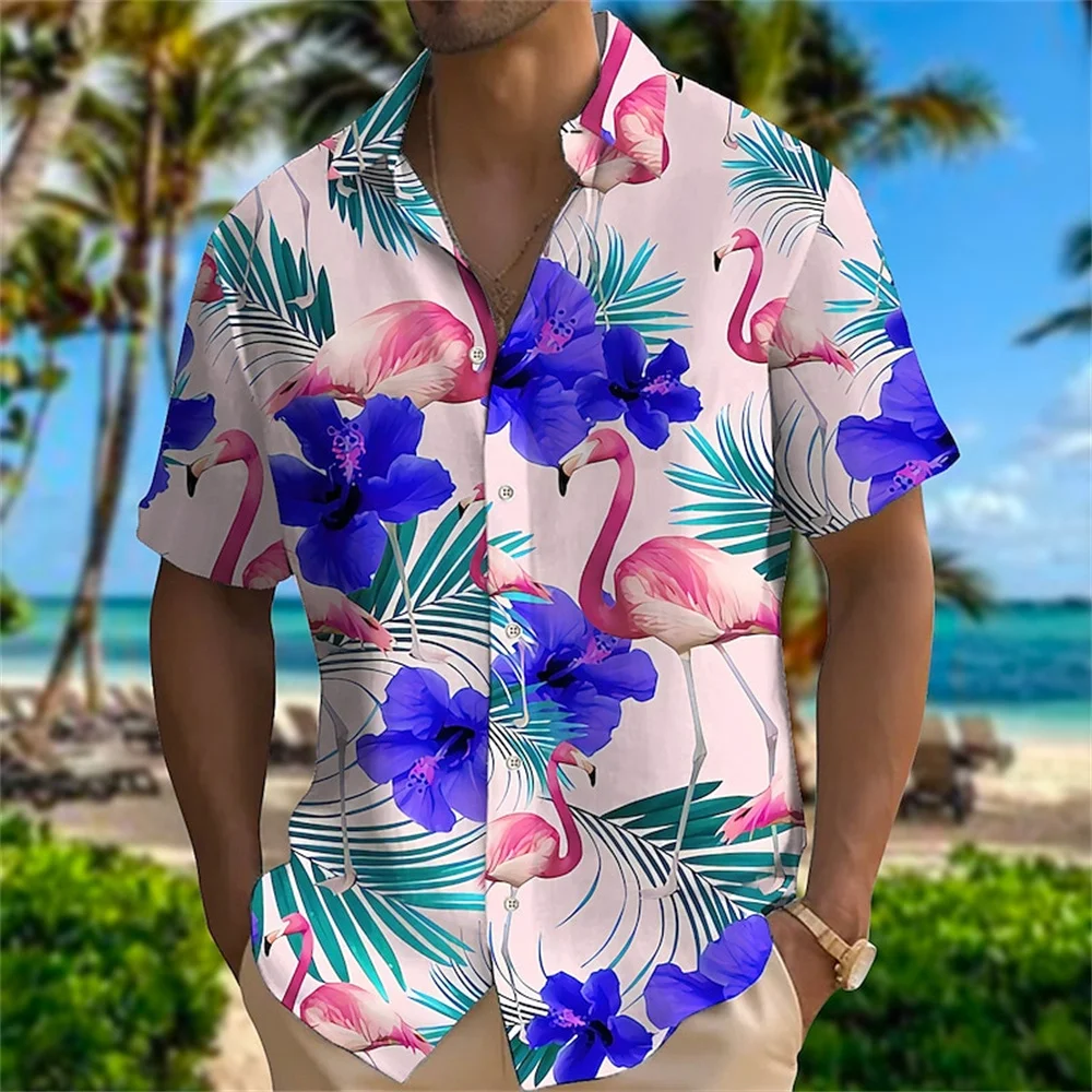 2025 Summer Animal Crane Men Hawaiian Shirt 3d Plant Shirt For Men Flower Print Plus Size Hawaiian Shirts Beach Flower Shirt 5xl - Image 19