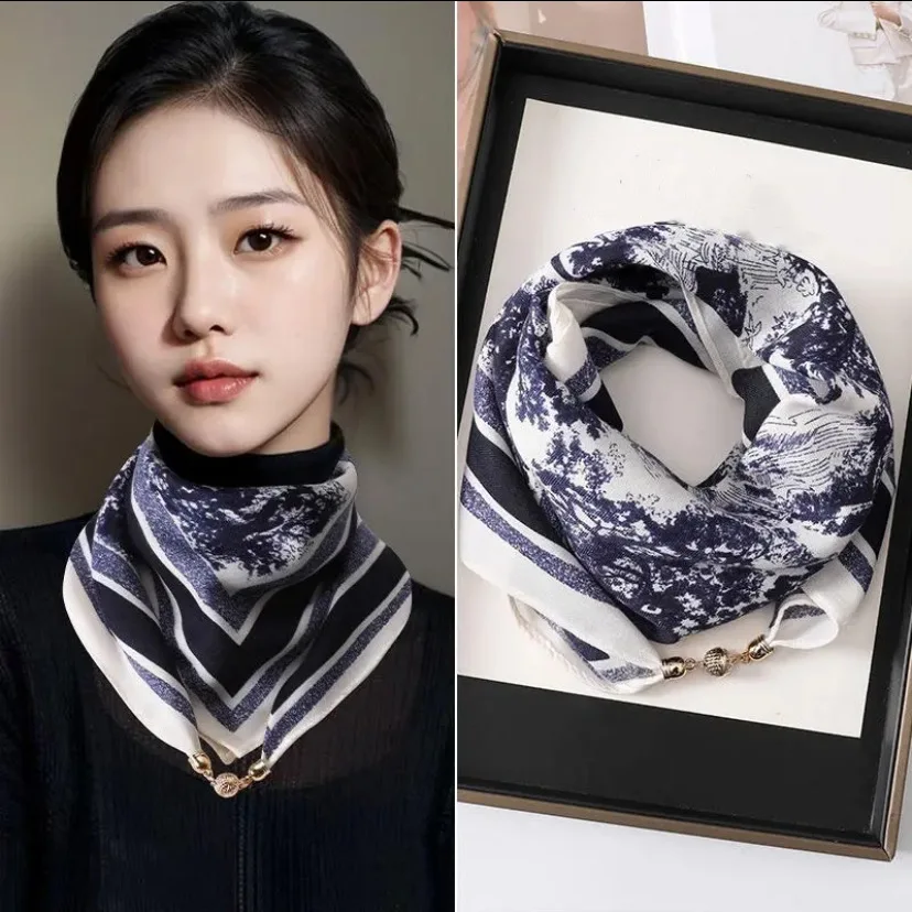 Hot Magnetic Triangle Neck Protection Scarf for Women in Autumn and Winter 2025 New Cotton and Linen Scarf High-end Neck Scarf - Image 16