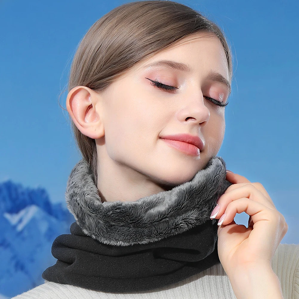 Men Women Winter Neck Warmer Windproof Cold Weather Scarf Fleece Fashion Soft Face Scarf Mask for Skiing Cycling Outdoor Sports