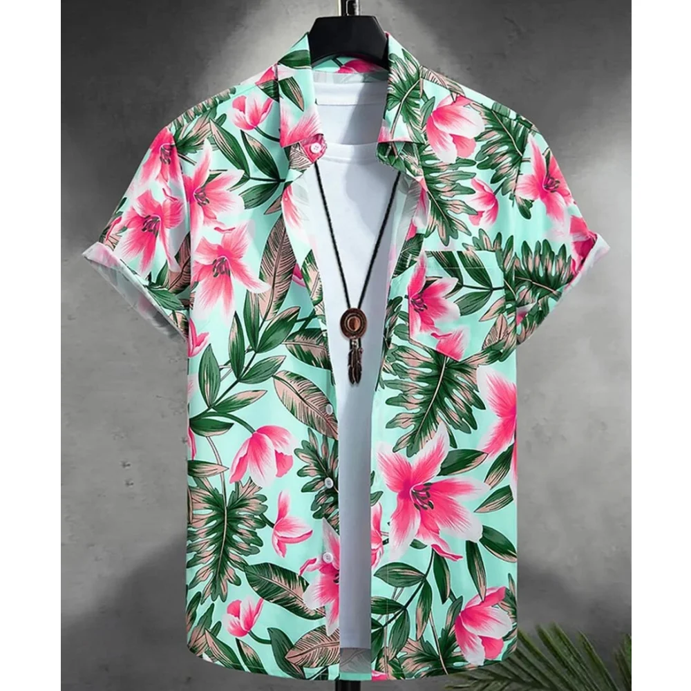 2025 Summer Animal Crane Men Hawaiian Shirt 3d Plant Shirt For Men Flower Print Plus Size Hawaiian Shirts Beach Flower Shirt 5xl - Image 15