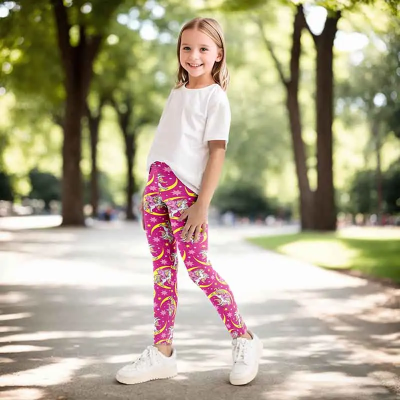 Kids Girls Leggings Casual Soft Comfortable Milk Silk Pants for Baby Girls Cartoon Printing Sports Pants Children Clohing 4-12Y - Image 2