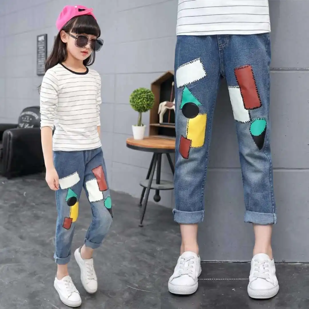 New Girls Fashion Jeans Spring Summer and Autumn Soft Casual Boutique Cotton Kawaii Girls Elegant Jean Kids Pants 3-12Y - Image 10