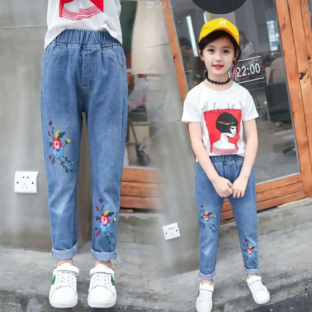 New Girls Fashion Jeans Spring Summer and Autumn Soft Casual Boutique Cotton Kawaii Girls Elegant Jean Kids Pants 3-12Y - Image 7