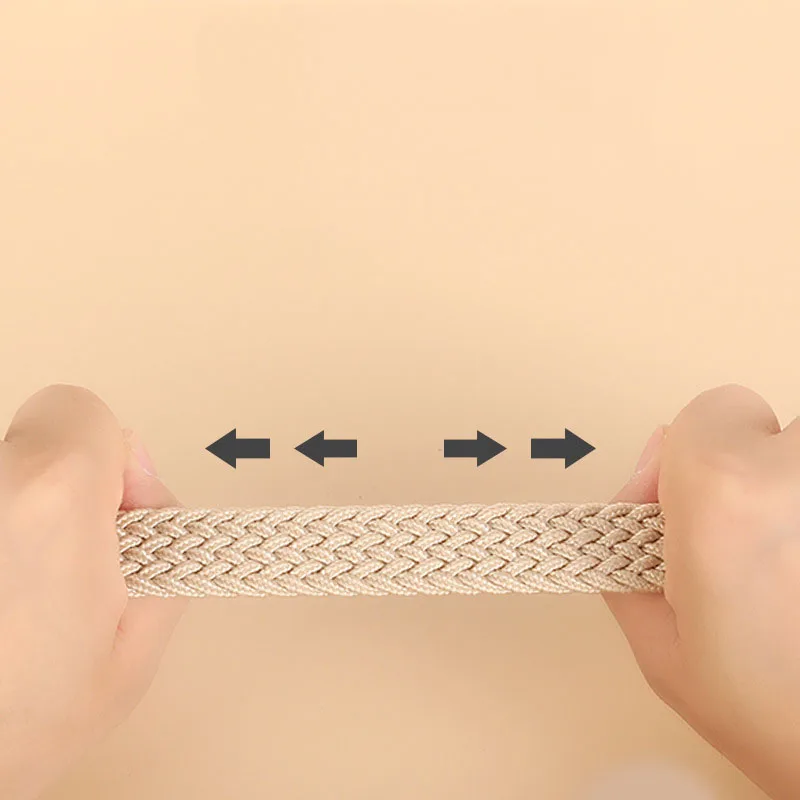 Elastic Belt For Woman Canvas Stretch Belts Solid Color High Quality Webbing Ladies Tactical Fashion Casual Jeans Strap DT050 - Image 5