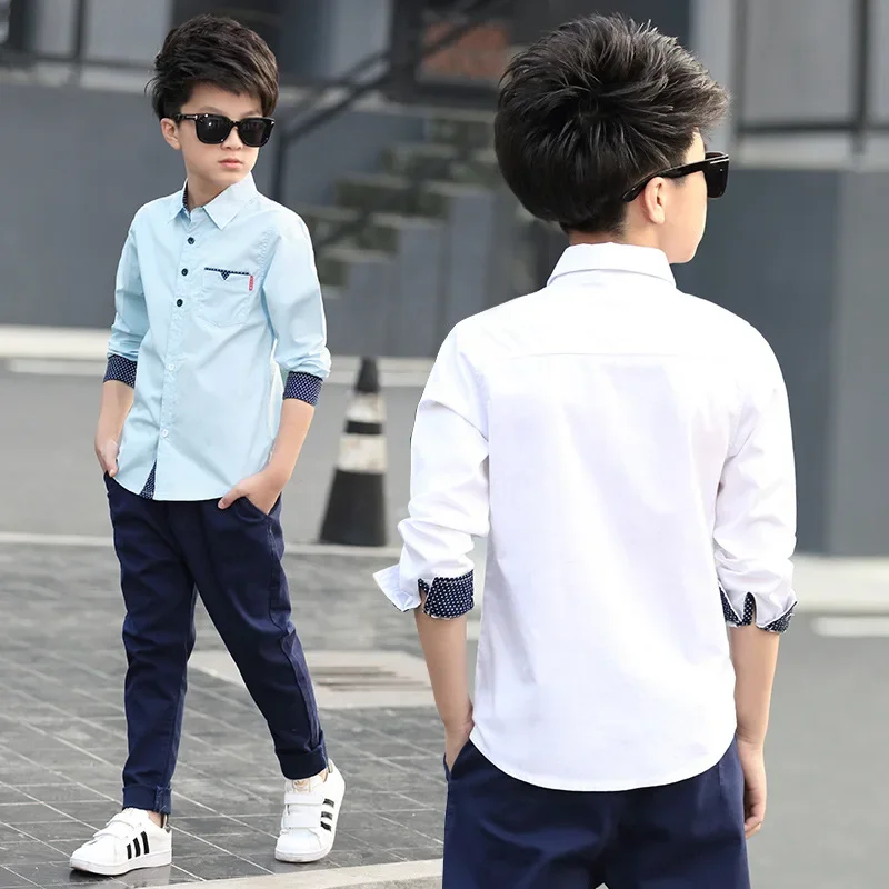 2024 Teenager Kids Boys Clothes Children Shirts Fashion School Casual Tops Cotton Boys Shirts 5 6 7 8 9 10 11 12 13 14 15 Years - Image 2