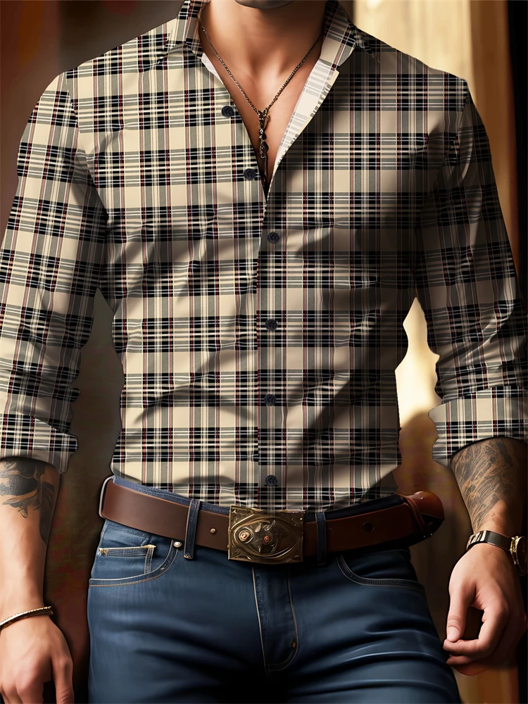 2025 Men's Shirt Business Button Down Shirt Summer Solid Color Long Sleeve Lapel Vacation Shirt Fashion Temperament Casual Tops - Image 13