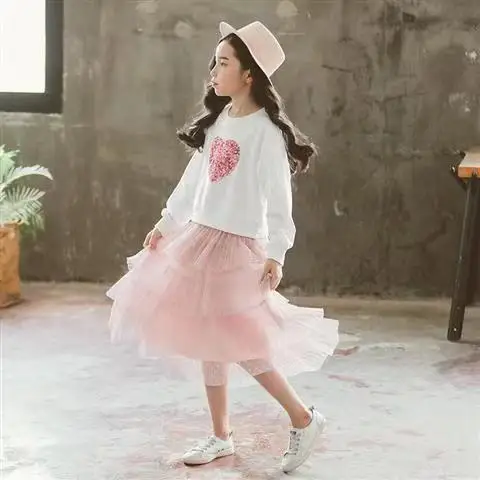 Fashion Girls Dress 2024 Spring Autumn Kids Sweater + Dress 2PCS Casual Children Long Sleeve Dresses For Girl Teen 8 10 12 Year - Image 2