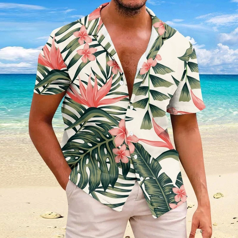 2025 Summer Animal Crane Men Hawaiian Shirt 3d Plant Shirt For Men Flower Print Plus Size Hawaiian Shirts Beach Flower Shirt 5xl - Image 26