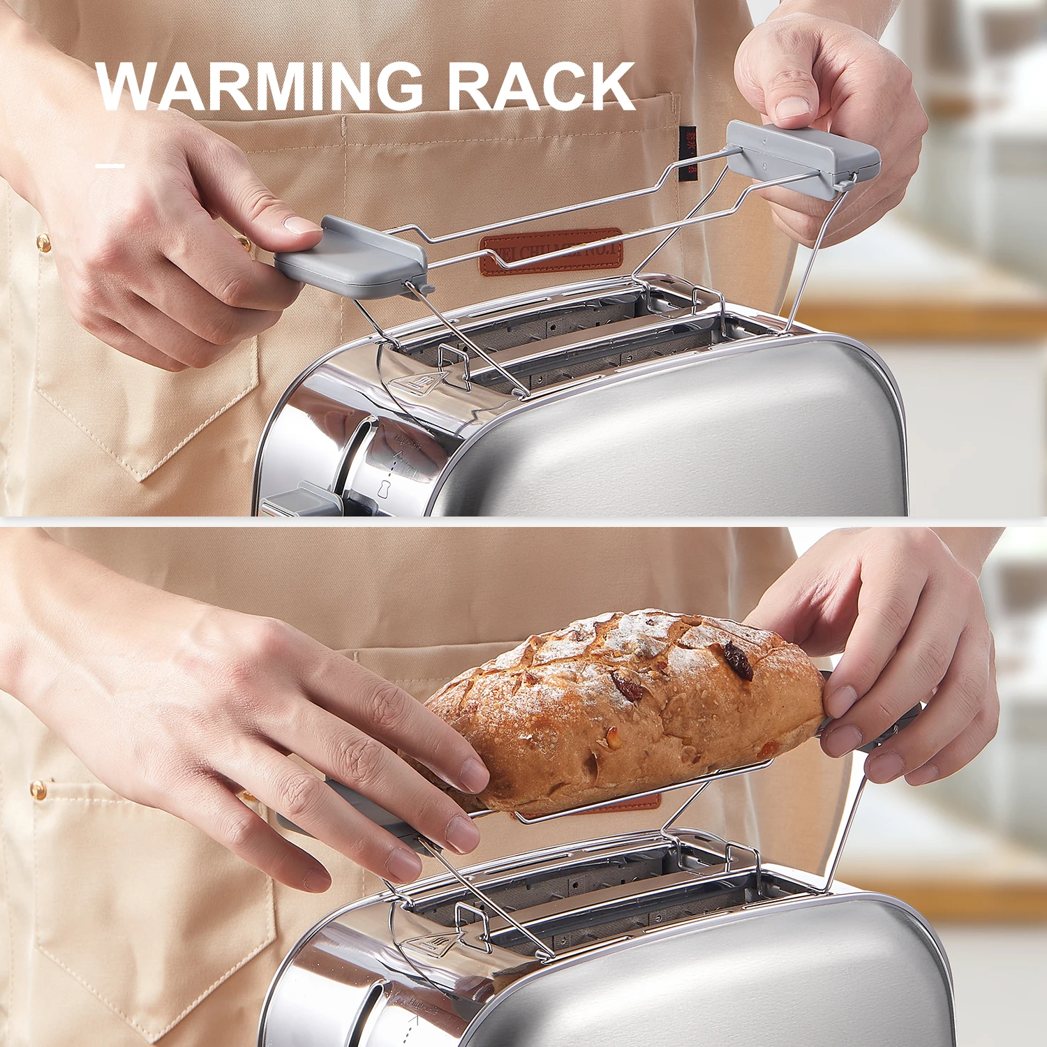 2 slice toaster, Retro Bagel Toaster Toaster with 7 Bread Shade Settings, 2 Extra Wide Slots, Defrost/Bagel/Cancel Function, Rem - Image 5