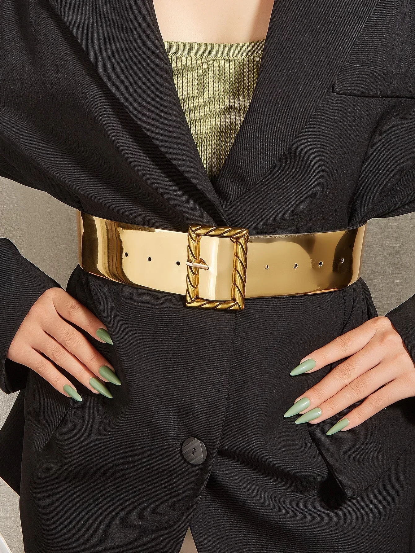 2024 High Quality Ladies Fashion Gold Belt Dress Shirt Suit Decorative Pin Buckle Belts for Women Luxury Designer Waist Belt - Image 8