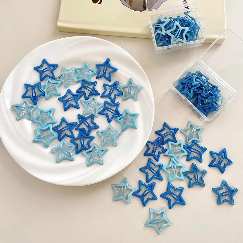 10/50pcs Colorful Kawaii Star Barrettes Y2K Sweet Girls BB Solid Star Hairclips Metal Snap Clip Headdress Hair Jewelry Gifts - Image 7