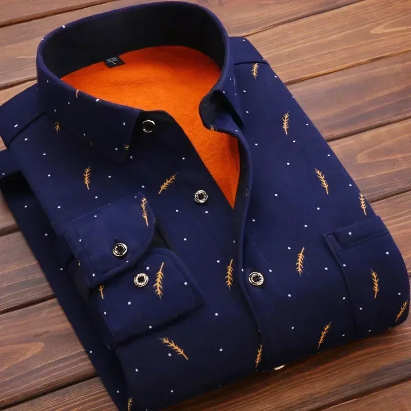 2024 Men's Autumn Winter Casual Long Sleeve Plaid Shirt Thick Warm Men's Casual High Quality Soft Large Size Warm Shirt Tops 4XL - Image 17