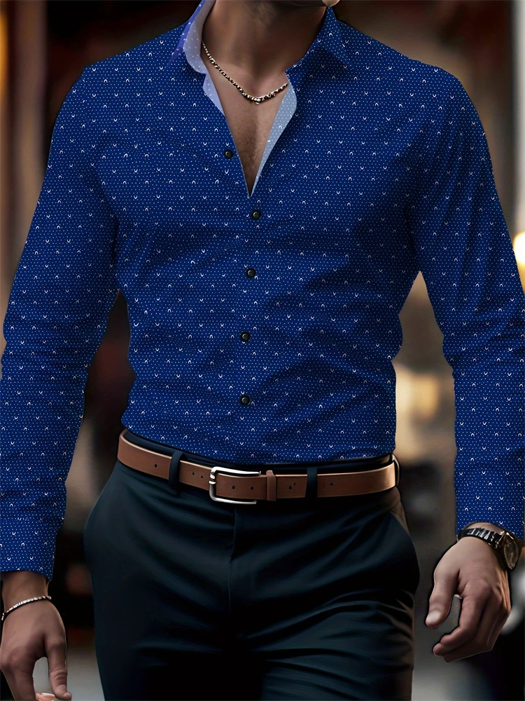 2025 Men's Shirt Business Button Down Shirt Summer Solid Color Long Sleeve Lapel Vacation Shirt Fashion Temperament Casual Tops - Image 10