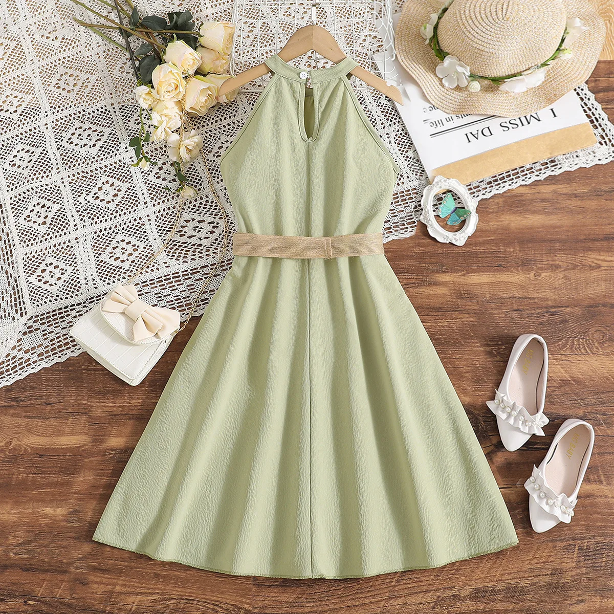 Girls Dress Hanging Neck Waist Dresses Teens Casual Fashion Dress for 8 9 10 11 12 Years Old Children Clothes - Image 4