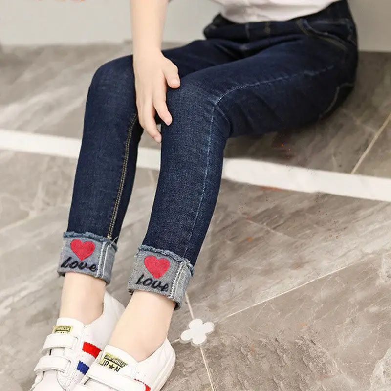 New Girls Fashion Jeans Spring Summer and Autumn Soft Casual Boutique Cotton Kawaii Girls Elegant Jean Kids Pants 3-12Y - Image 11