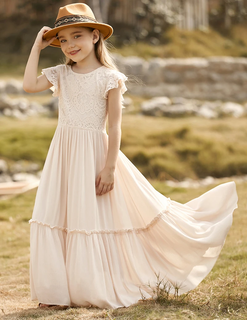 New Summer Girls Lace Flower Floor Long Dress Baby Kids Evening Party Dress Cloting for 4 6 7 8 10 12 Year - Image 11