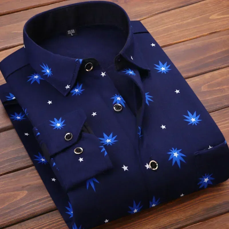 2024 Men's Autumn Winter Casual Long Sleeve Plaid Shirt Thick Warm Men's Casual High Quality Soft Large Size Warm Shirt Tops 4XL - Image 14