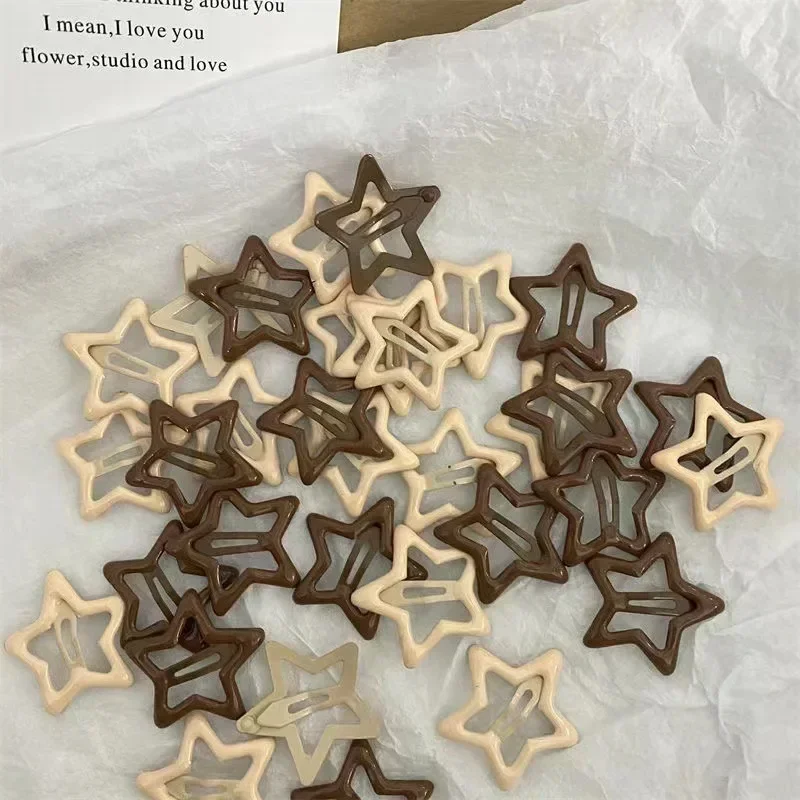 10/50pcs Colorful Kawaii Star Barrettes Y2K Sweet Girls BB Solid Star Hairclips Metal Snap Clip Headdress Hair Jewelry Gifts - Image 8