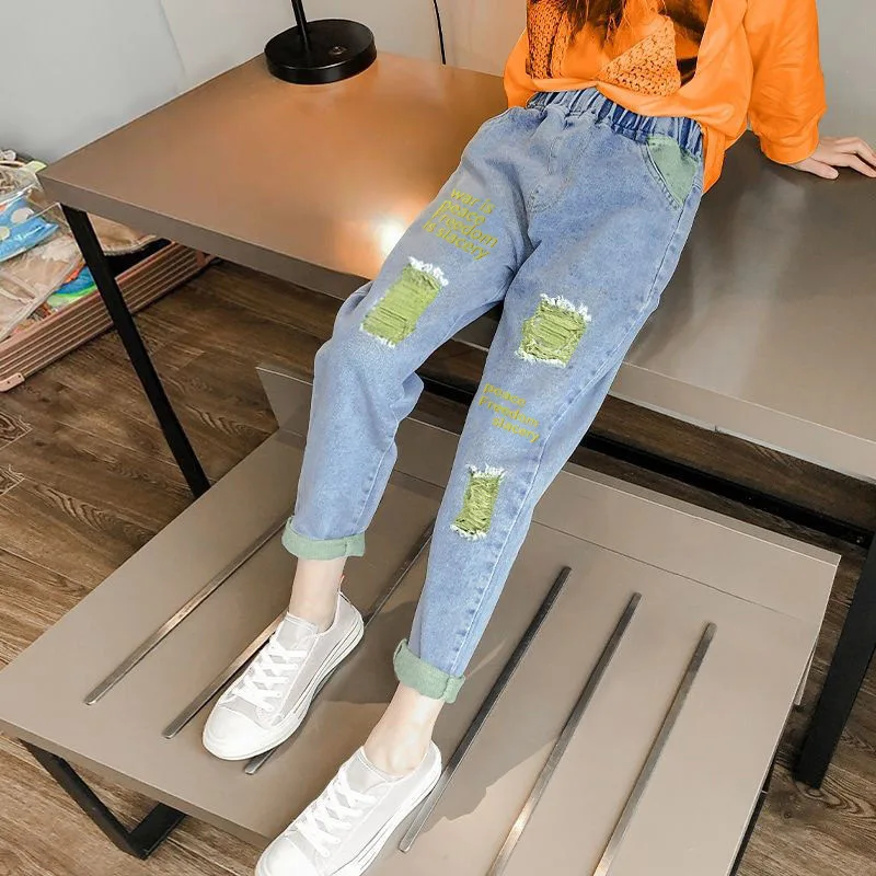 New Girls Fashion Jeans Spring Summer and Autumn Soft Casual Boutique Cotton Kawaii Girls Elegant Jean Kids Pants 3-12Y - Image 13
