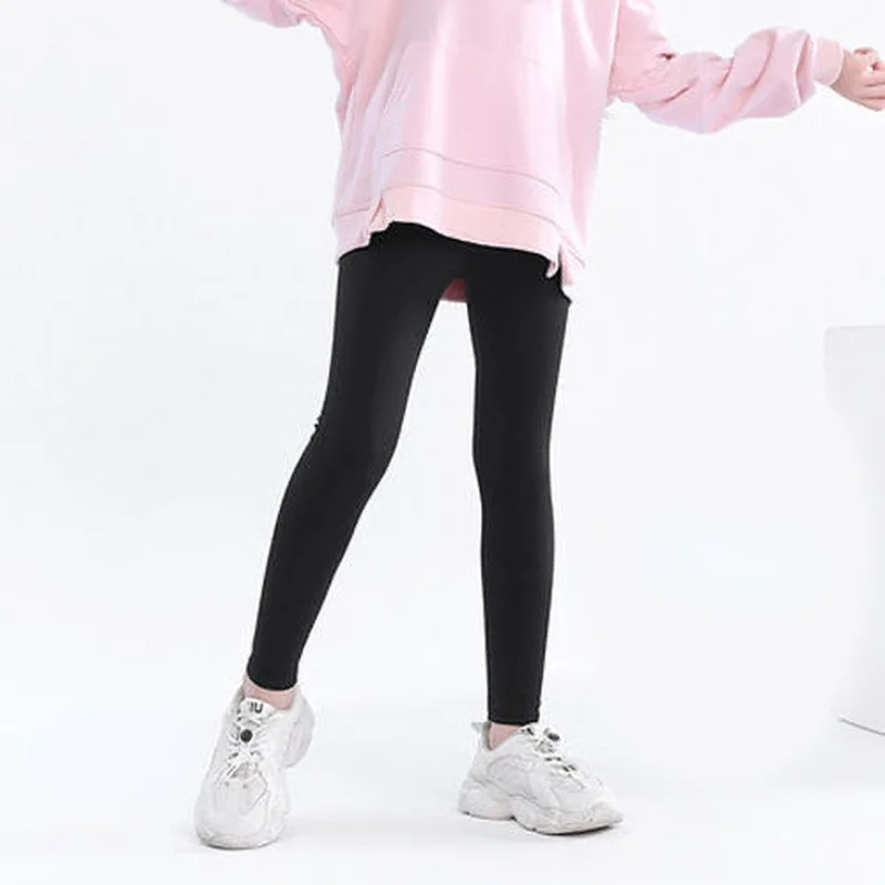 Autumn Solid Kid Leggings Girl Thin Tights Sweatpants 2+y Child Casual Ankle Length Pants Spring Toddler Skinny Cropped Trousers - Image 3