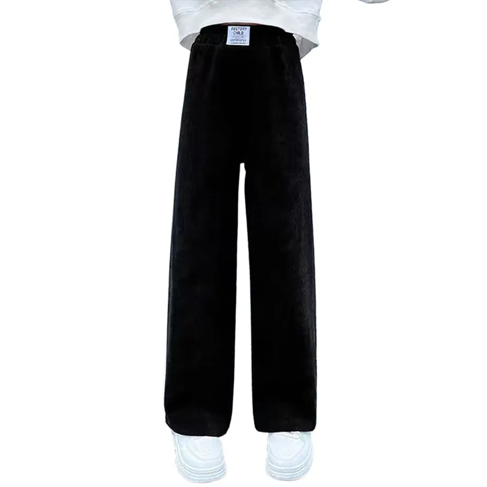 Girls Wide Leg Pants New Spring and Autumn Trendy Children's Corduroy Casual Straight Leg Pants Girls Trend Slimming Long Pants - Image 8