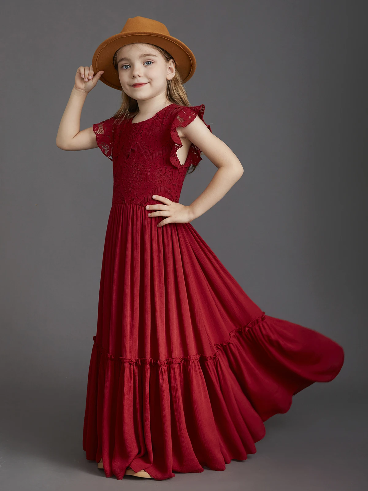 New Summer Girls Lace Flower Floor Long Dress Baby Kids Evening Party Dress Cloting for 4 6 7 8 10 12 Year - Image 7