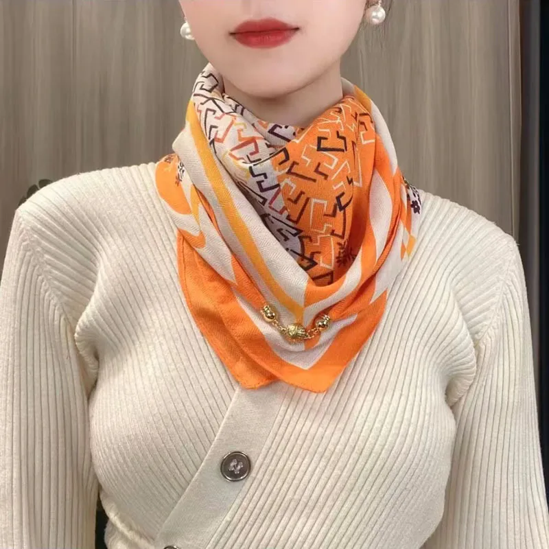 Hot Magnetic Triangle Neck Protection Scarf for Women in Autumn and Winter 2025 New Cotton and Linen Scarf High-end Neck Scarf - Image 11