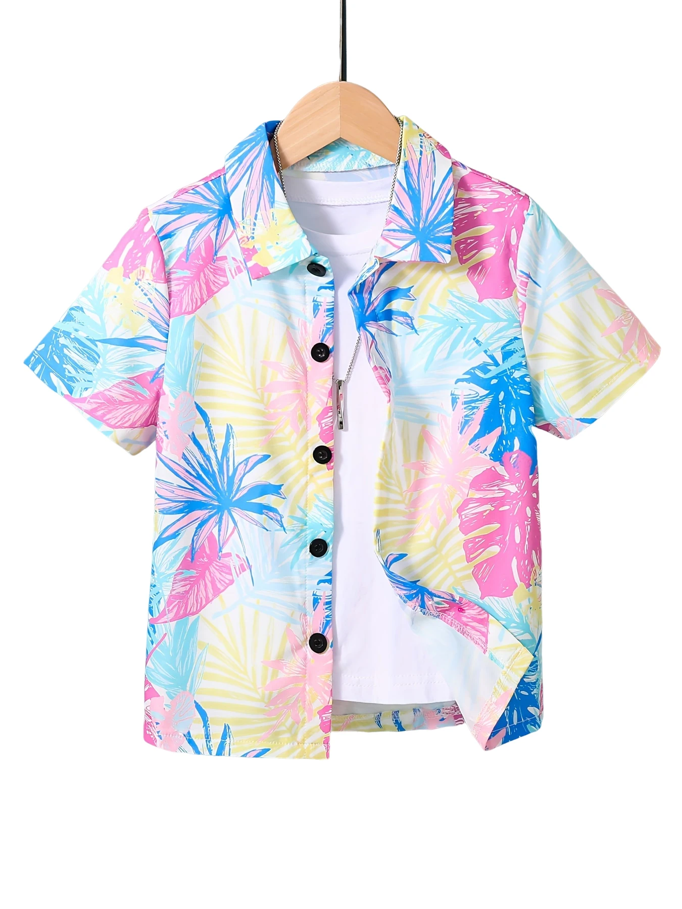 2024 Kids Clothes Cartoon Beach Print Boys Creative Shirt Casual Short Sleeve Tops Boys Clothes for Summer Children's Blouse - Image 5