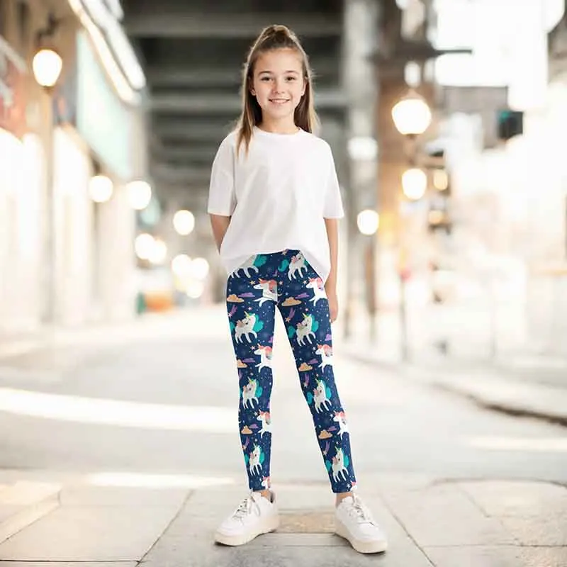 Kids Girls Leggings Casual Soft Comfortable Milk Silk Pants for Baby Girls Cartoon Printing Sports Pants Children Clohing 4-12Y - Image 3
