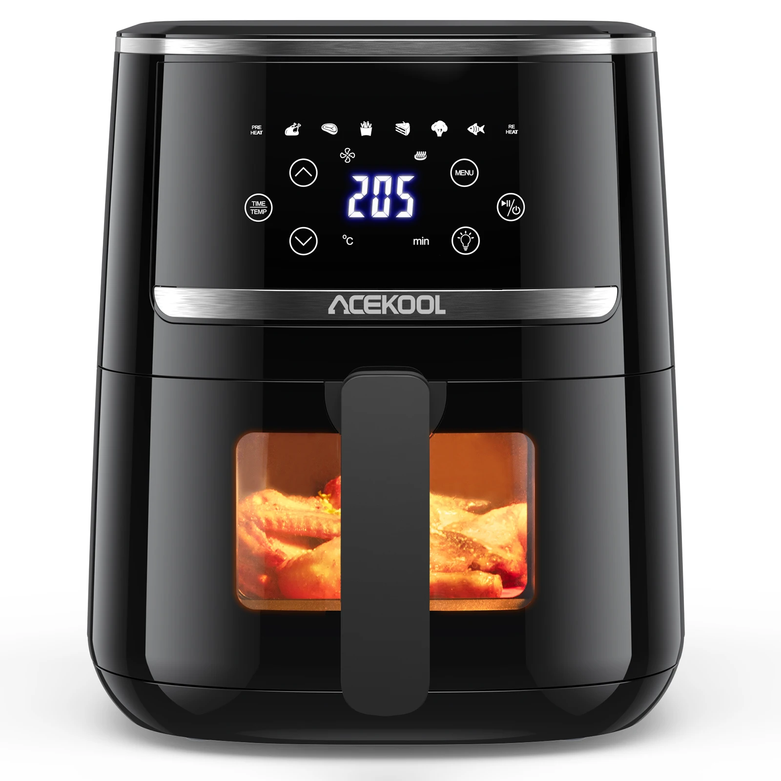 Air Fryer 5 Quart, Digital Display Air Fryer Toaster Oven Combo with 8 Cooking Presets Oilless Cooker for Quick Meal - Image 6