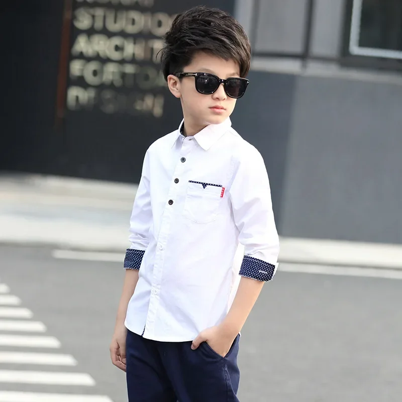 2024 Teenager Kids Boys Clothes Children Shirts Fashion School Casual Tops Cotton Boys Shirts 5 6 7 8 9 10 11 12 13 14 15 Years - Image 3