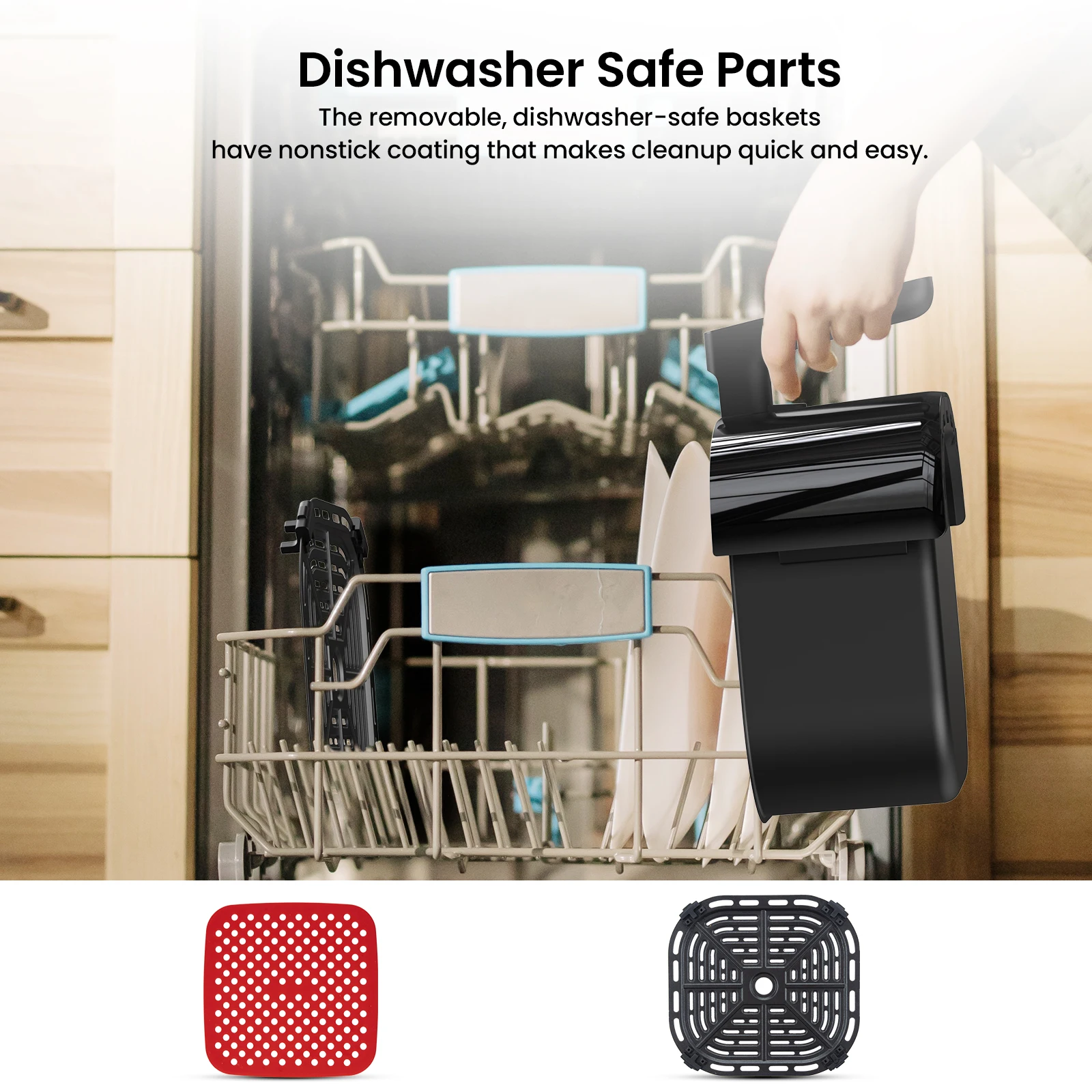 Air Fryer 5 Quart, Digital Display Air Fryer Toaster Oven Combo with 8 Cooking Presets Oilless Cooker for Quick Meal - Image 5