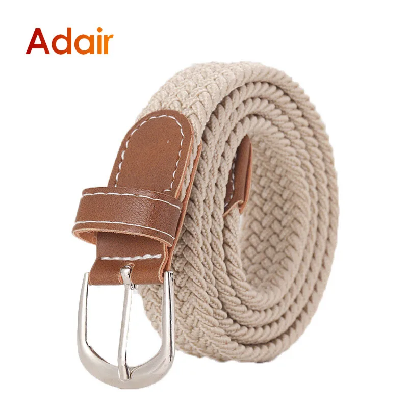 Elastic Belt For Woman Canvas Stretch Belts Solid Color High Quality Webbing Ladies Tactical Fashion Casual Jeans Strap DT050 - Image 4