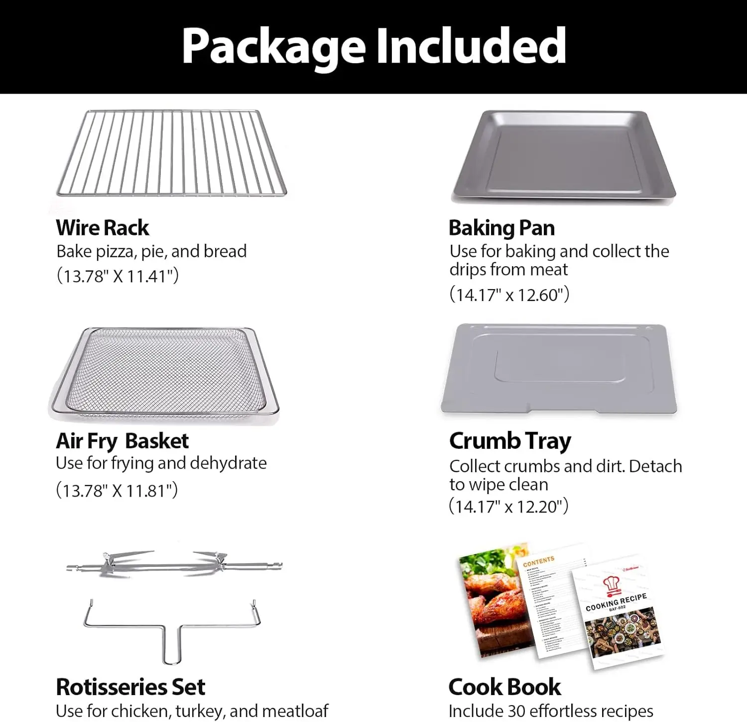 32QT Extra Large Air Fryer,19-In-1 Air Fryer Toaster Oven Combo with Rotisserie and Dehydrator,Digital Convection Oven Counterto - Image 6