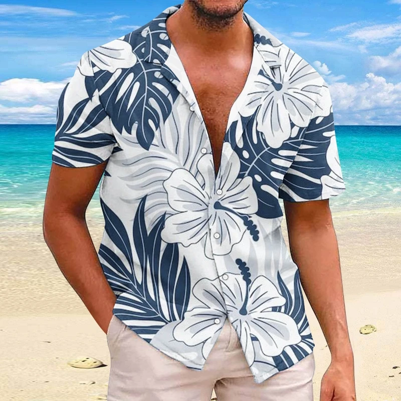 2025 Summer Animal Crane Men Hawaiian Shirt 3d Plant Shirt For Men Flower Print Plus Size Hawaiian Shirts Beach Flower Shirt 5xl - Image 25