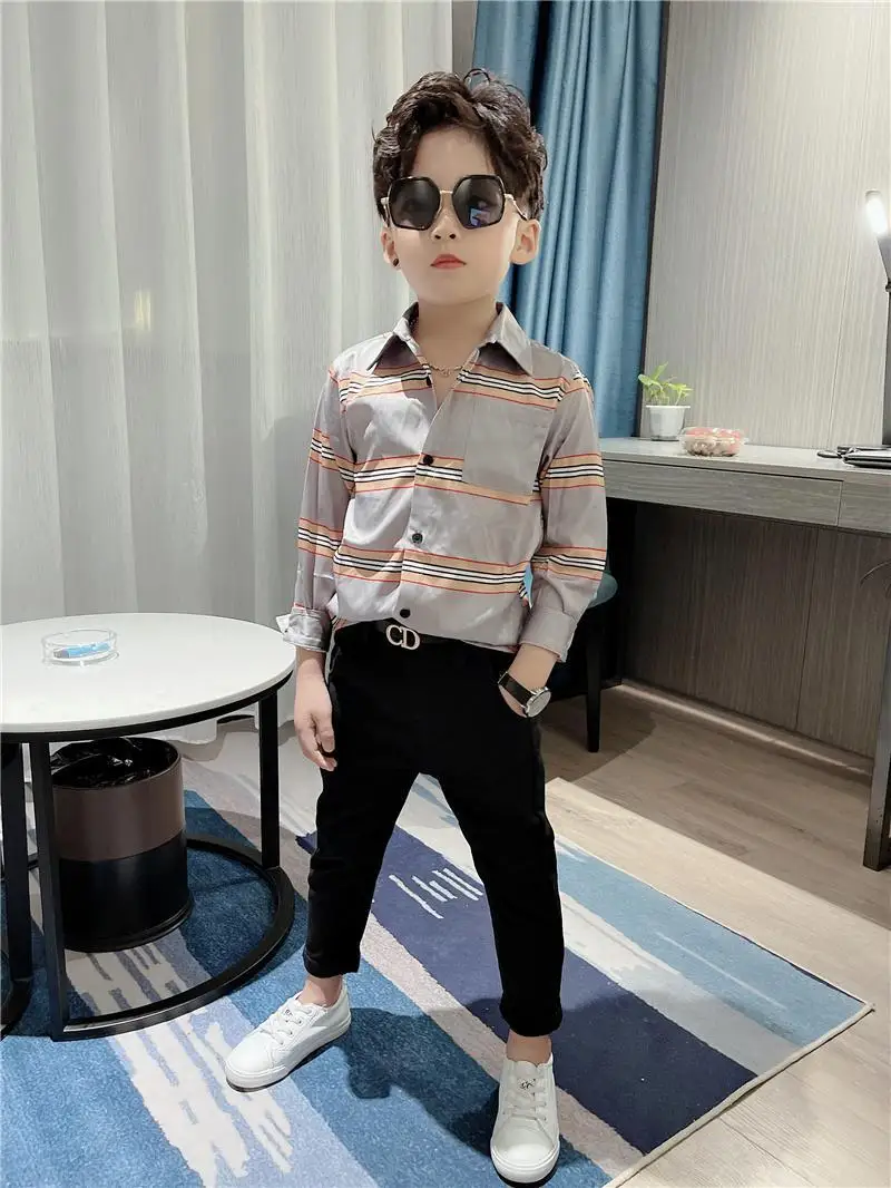 Children's Spring and Autumn New White Boys' Pants Baby Elastic Slim Fit Middle And Big School Cotton Trousers FOR Kids - Image 2