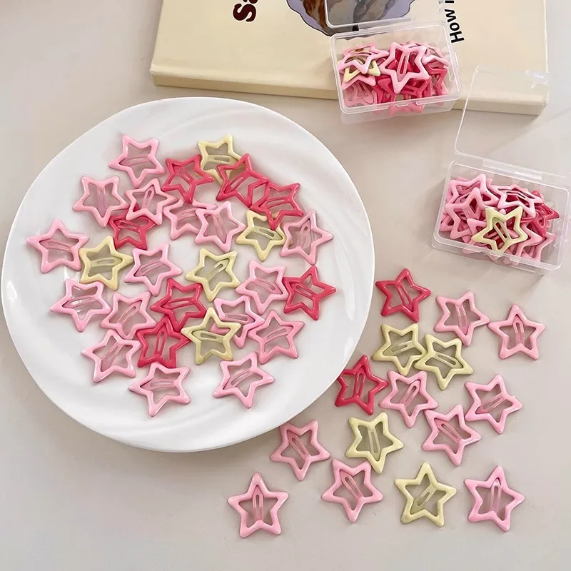 10/50pcs Colorful Kawaii Star Barrettes Y2K Sweet Girls BB Solid Star Hairclips Metal Snap Clip Headdress Hair Jewelry Gifts - Image 12
