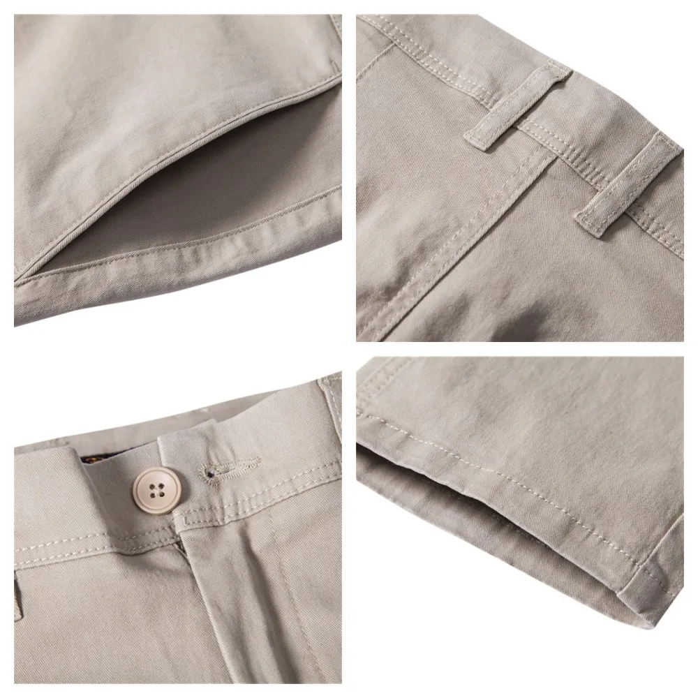 2023 New Summer Casual Pants Men 97% Cotton Solid color Business Fashion Slim Fit Stretch Gray Thin Trousers Male Brand Clothing - Image 4