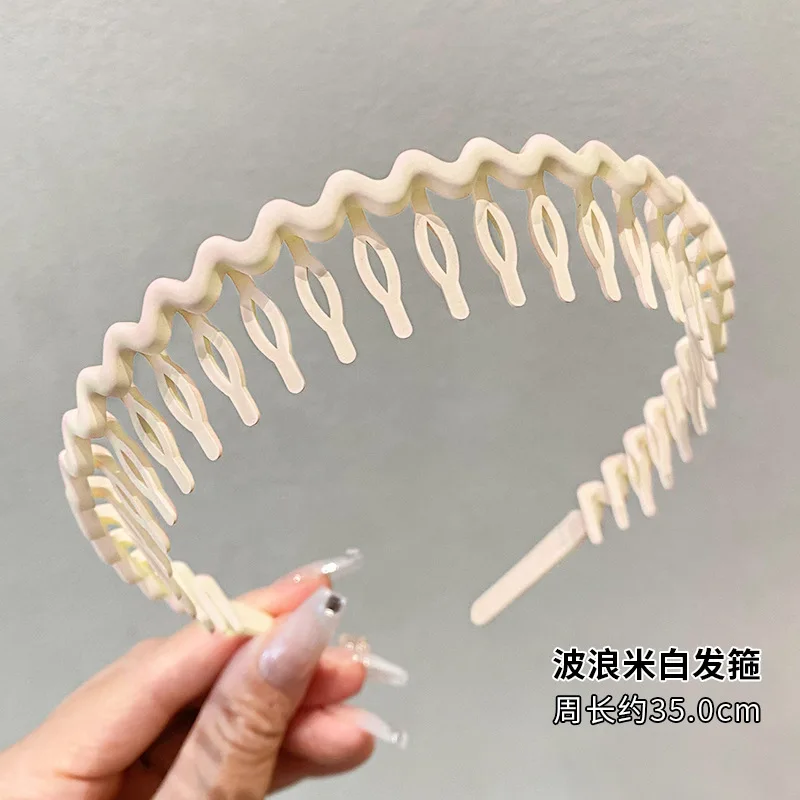 1Pc Solid Color Wave Hairbands for Women Trendy Toothed Non-slip Hair Combs Hair Accessories Girl Face Wash Sports Headbands 집게핀 - Image 13