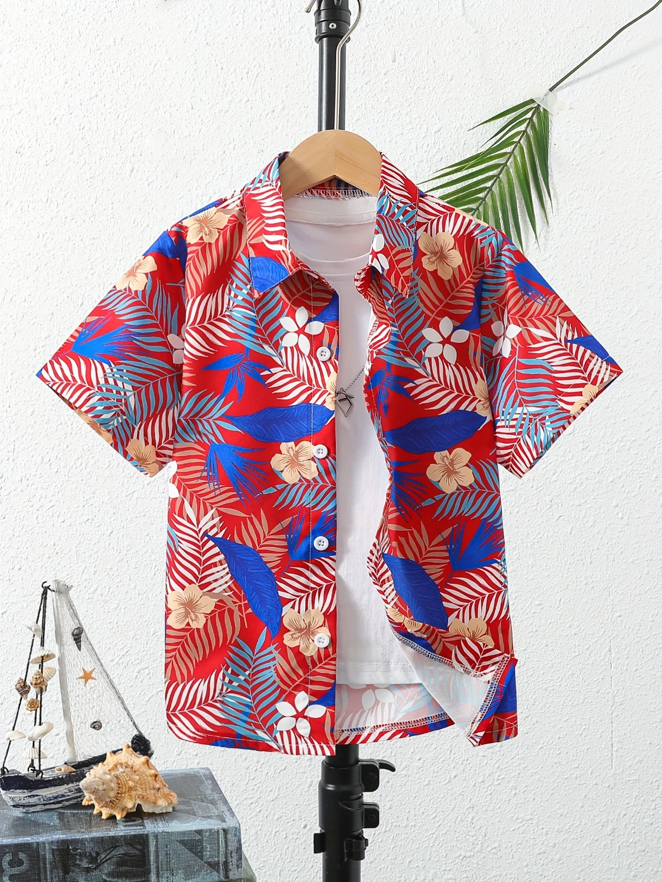 2024 Kids Clothes Cartoon Beach Print Boys Creative Shirt Casual Short Sleeve Tops Boys Clothes for Summer Children's Blouse - Image 7