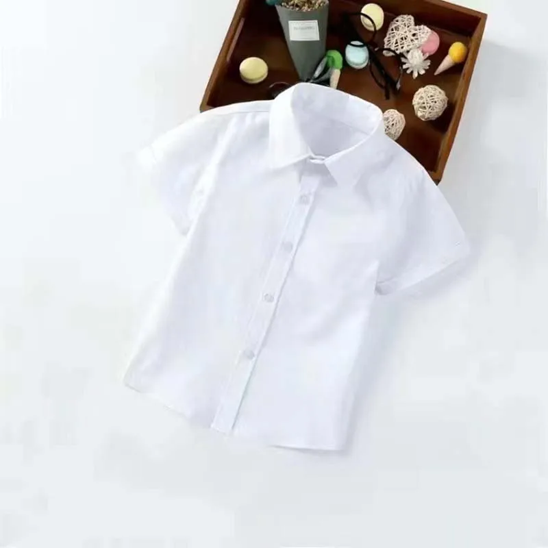 Baby Toddler Teenage Clothes School Uniform Boys Shirts White Long Sleeve Turn-down Collar Kids Shirt For Boys Children Tops - Image 8